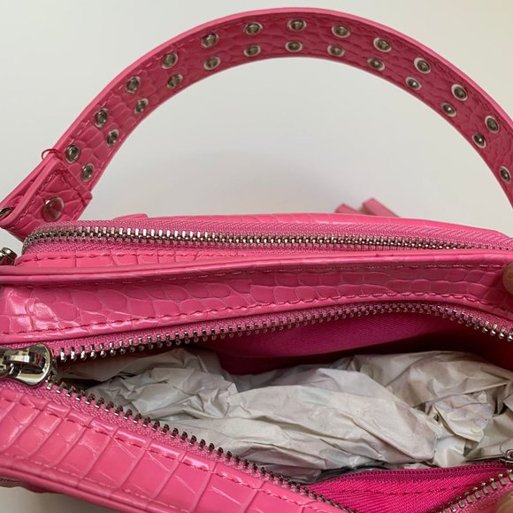 NWOT Urban Outfitters Pink Vegan Leather Mini Bag - Picture 3 of 10